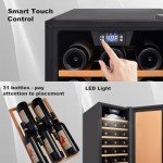 SMEAT Mini Wine Fridge, 19 Bottles, Stainless Steel