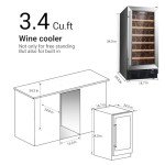 SMEAT Mini Wine Fridge, 19 Bottles, Stainless Steel