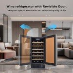 SMEAT Mini Wine Fridge, 19 Bottles, Stainless Steel