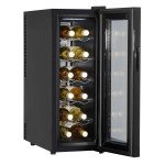 12 Bottle Baridi Black Wine Cooler