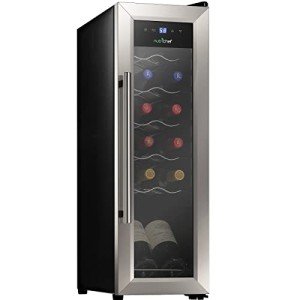 NutriChef Wine Fridge with Touchscreen - 12 Bottle