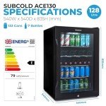 Subcold Ace130 LED Touch Control Beverage Fridge