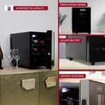Black 6 Bottle Koolatron Wine Fridge