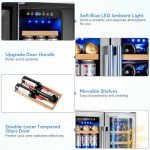 24-Inch Dual Zone Glass Door Wine Fridge