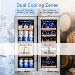 24-Inch Dual Zone Glass Door Wine Fridge