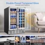 24-Inch Dual Zone Glass Door Wine Fridge