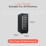 Cookology 20-Bottle Black Wine Fridge