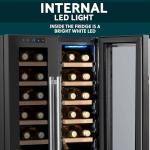 Baridi 24 Bottle Dual Zone Frameless Wine Refrigerator