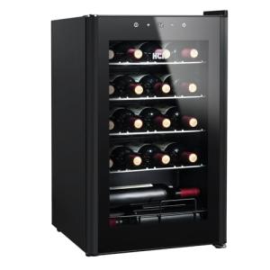 HCK 70L Freestanding Black Wine Cooler for 24 Bottles