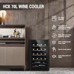 HCK 70L Freestanding Black Wine Cooler for 24 Bottles