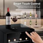 HCK 70L Freestanding Black Wine Cooler for 24 Bottles