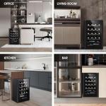 HCK 70L Freestanding Black Wine Cooler for 24 Bottles