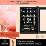 Klarstein 20-Bottle Slimline Wine Cooler Fridge