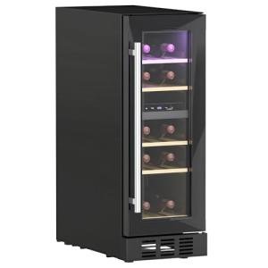 HOMCOM Dual Zone 16-Bottle Wine Cooler Fridge