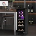 HOMCOM Dual Zone 16-Bottle Wine Cooler Fridge