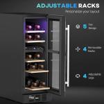 HOMCOM Dual Zone 16-Bottle Wine Cooler Fridge