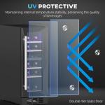 HOMCOM Dual Zone 16-Bottle Wine Cooler Fridge