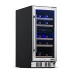 15in Dual Zone Wine Fridge in Stainless Steel