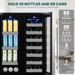 COLZER Dual Zone Beverage and Wine Fridge