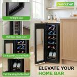Compact NutriChef Wine Fridge with Digital Control