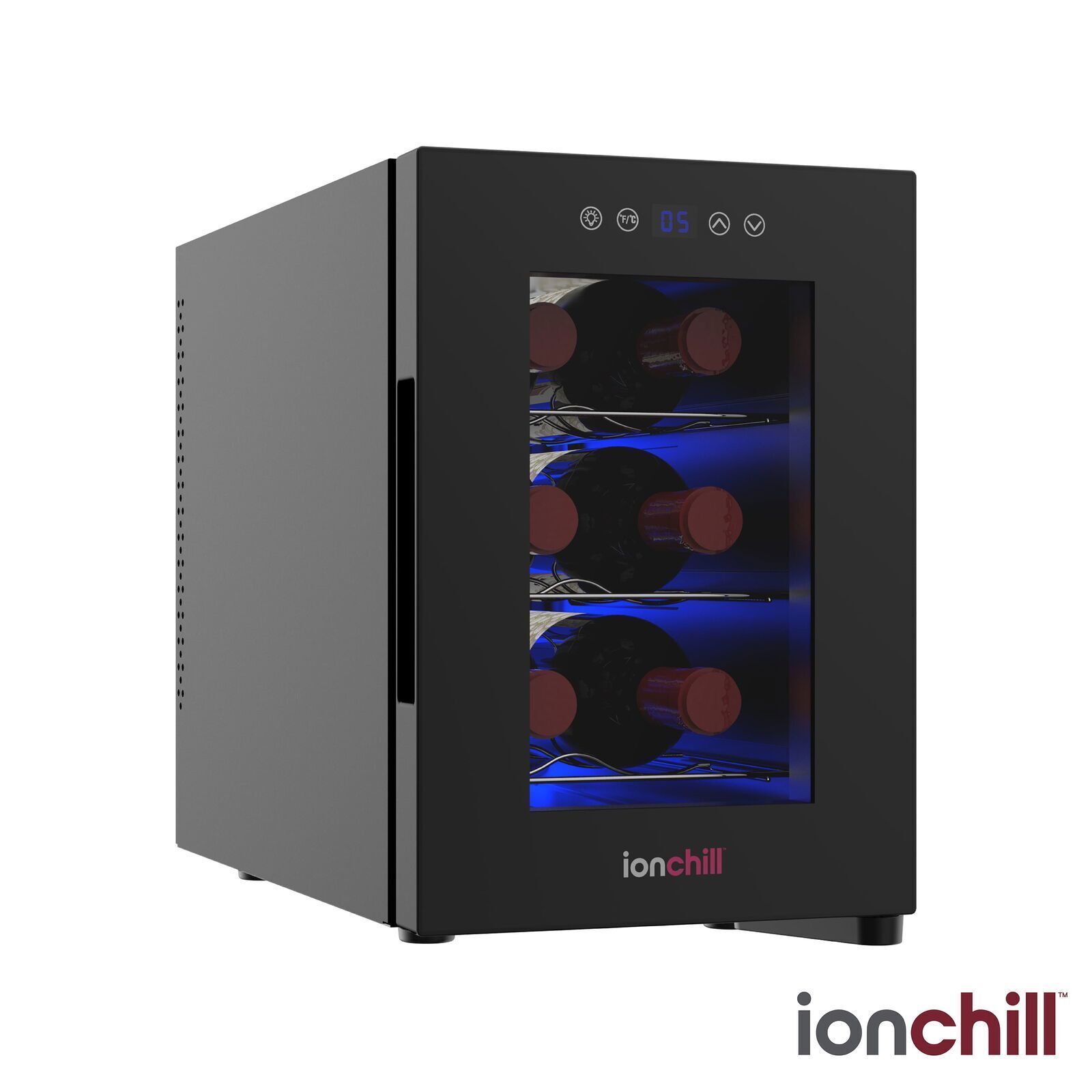 6-Bottle Wine Cooler with Temperature Control and Rack