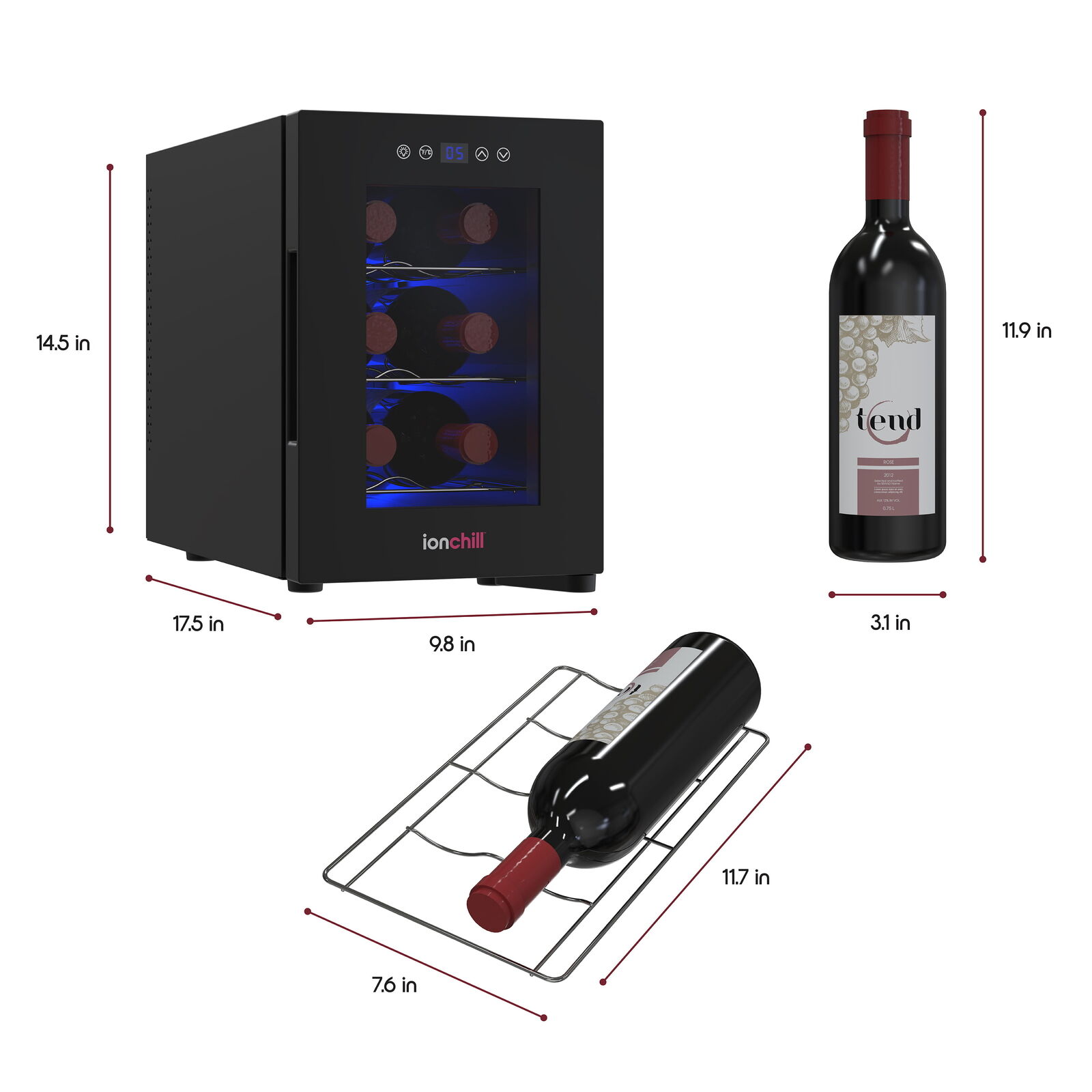 Compact Wine Fridge with Temperature Control