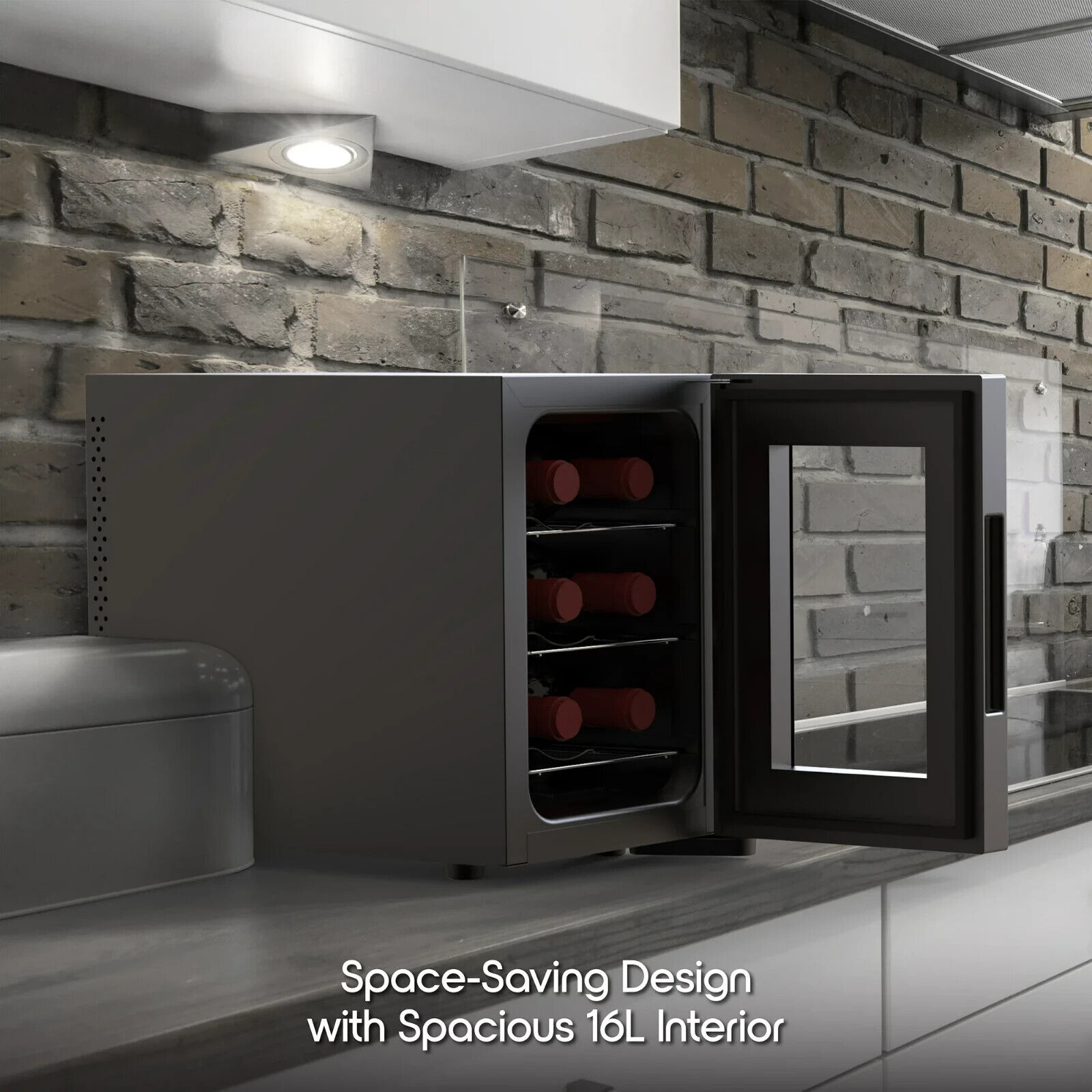 Compact 6-Bottle Wine Fridge with Temperature Control