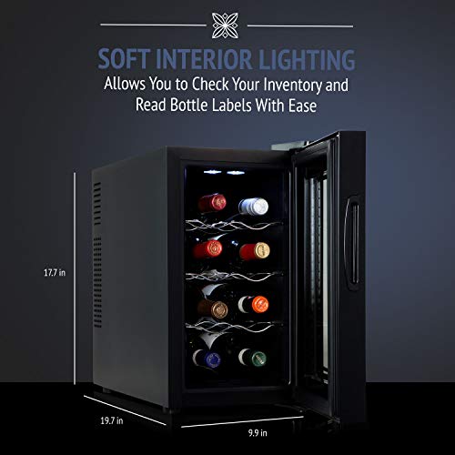 Ivation 8 Bottle Thermoelectric Wine Cooler with Display