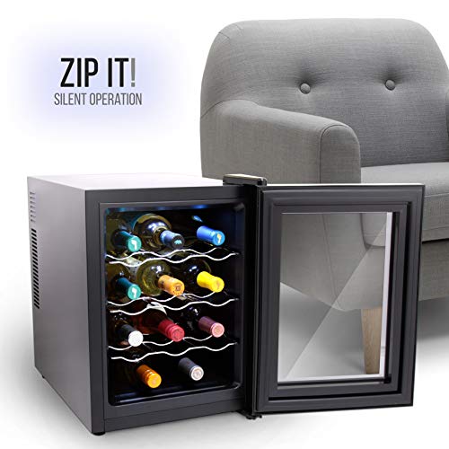 NutriChef 12 Bottle Wine Cooler with Touch Control