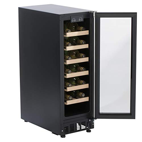 Black LED Wine Cooler Chiller - 19 Bottles