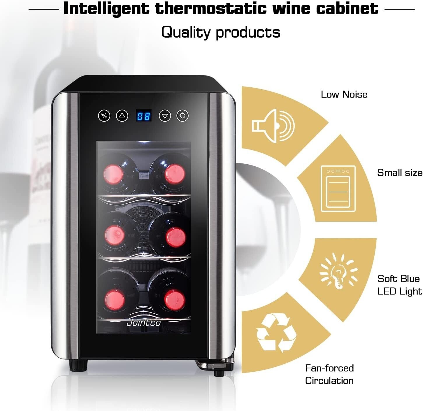 6 Bottle Thermoelectric Mini Fridge, Freestanding Wine Cooler