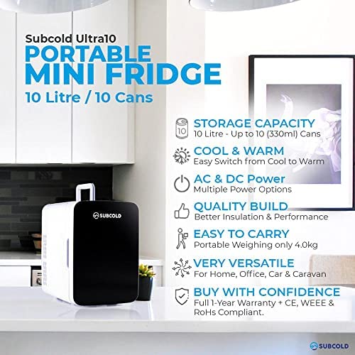 Compact 10L wine fridge for portable chilling