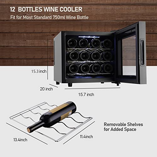 12-Bottle Digital Wine Cooler for Countertop