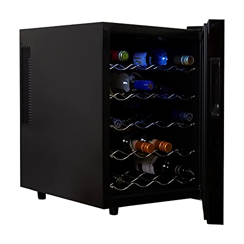 Black 20-Bottle Thermoelectric Wine Fridge for Home