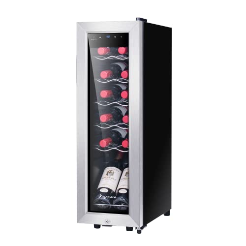 Kalamera 12-Bottle Wine Refrigerator with Stainless Steel Door