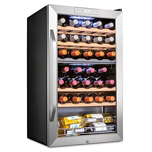 33 Bottle Dual Zone Wine Cooler with Lock