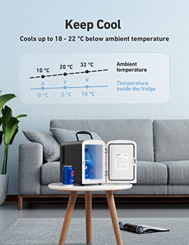 4L Mini Fridge Cooler & Warmer for Home & Travel