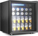 EUHOMY Glass Door Beverage Cooler with LED Lights