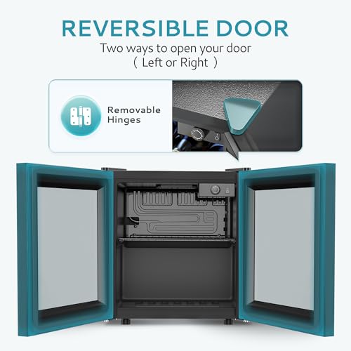 EUHOMY Glass Door Beverage Cooler with LED Lights