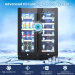 COSTWAY Dual Zone 120L Wine Refrigerator with LED