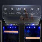 COSTWAY Dual Zone 120L Wine Refrigerator with LED