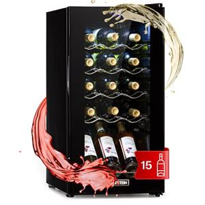 Klarstein Slimline Built-in Wine Cooler, 15 Bottles
