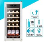 Baridi 18-Bottle Stainless Steel Wine Cooler Fridge