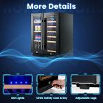 COSTWAY Dual Zone 120L Wine Refrigerator with LED