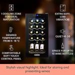 Klarstein Slimline Built-in Wine Cooler, 15 Bottles