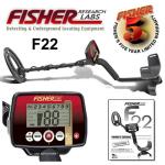 Fisher F22 Metal Detector with 9" Concentric Search Coil and 5 Year Warranty