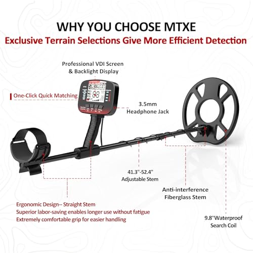 DR.ÖTEK Waterproof Gold Metal Detector with 6 Modes