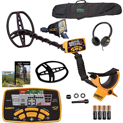 Garrett ACE 400 Metal Detector with Waterproof Coil & Carry Bag