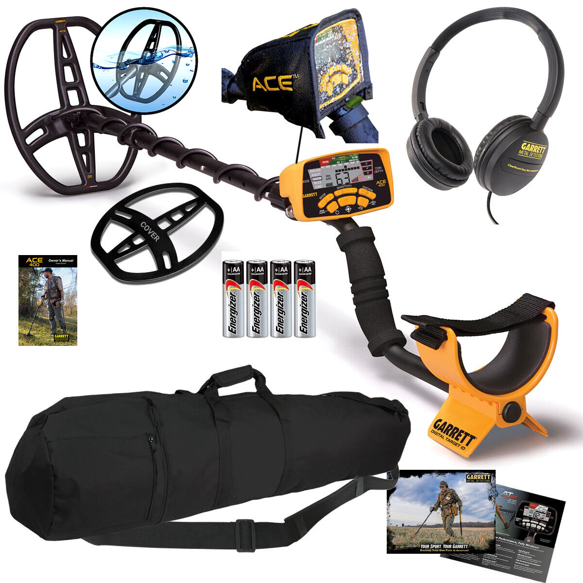 Garrett ACE 400 Metal Detector + Headphones, Accessories