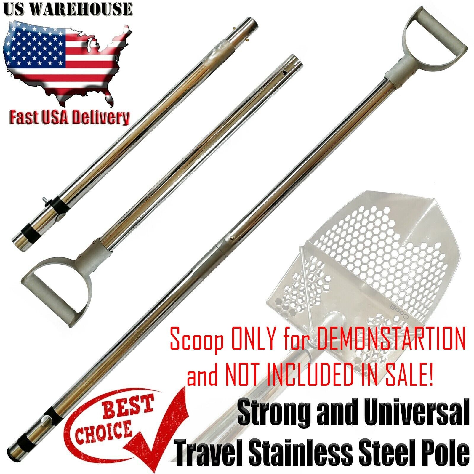 Stainless Steel Pole Beach Sand Scoop